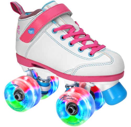 Sure-Grip Sugar & Spice Lite Up Kids Skate - White/Pink
